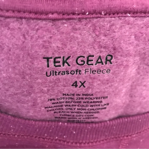 Tek Gear Sweatshirt Women’s Plus Size Orchid Purple Ultrasoft Fleece NWT - Picture 2 of 7